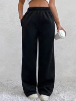 Autumn And Winter Women's Warm Pants Fleece Lined High Waist Casual Style Daily Wear With Pockets Jogging Sweatpants 2