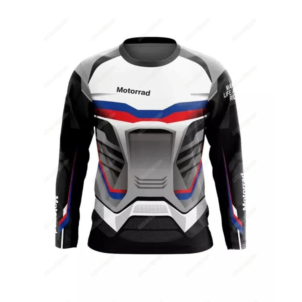 Racing Sportswear T Shirts For BMW Motorrad Armor Jerseys ADVENTURE Sport Travel Long Motorcycle Quick Dry Breathable Summer White