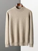 Men's Thick 100% Cashmere Sweater Mock Neck Basic Pullover Autumn Winter Smart Casual Cashmere Knitwear Soft Warm Clothing Tops 2
