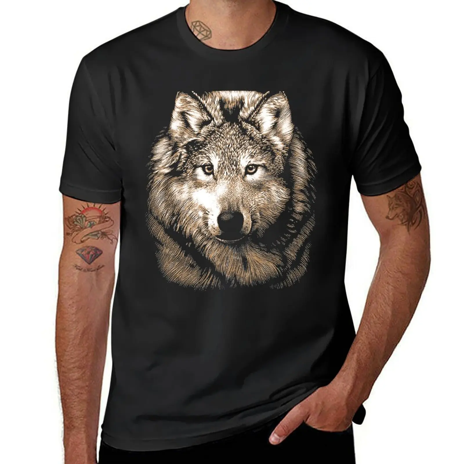 

Wolf Face T-Shirt Aesthetic clothing new edition anime clothes oversized tshirts for men