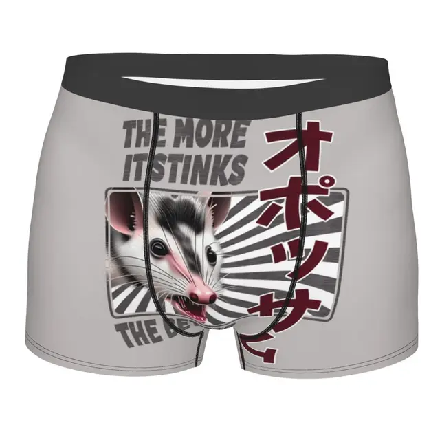 Men Mouse Screy Pattern Underwear Possum Animal Funny Boxer Briefs Shorts  Panties Male Breathable Underpants Polyester - Boxers - AliExpress