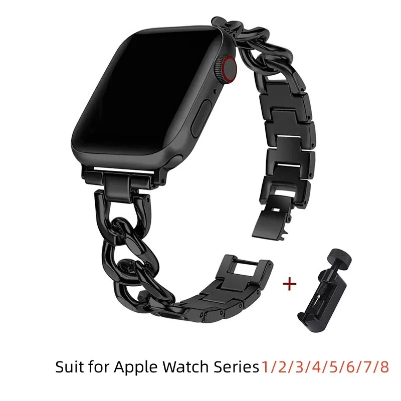 Sleek Metallic Chain Watch Strap