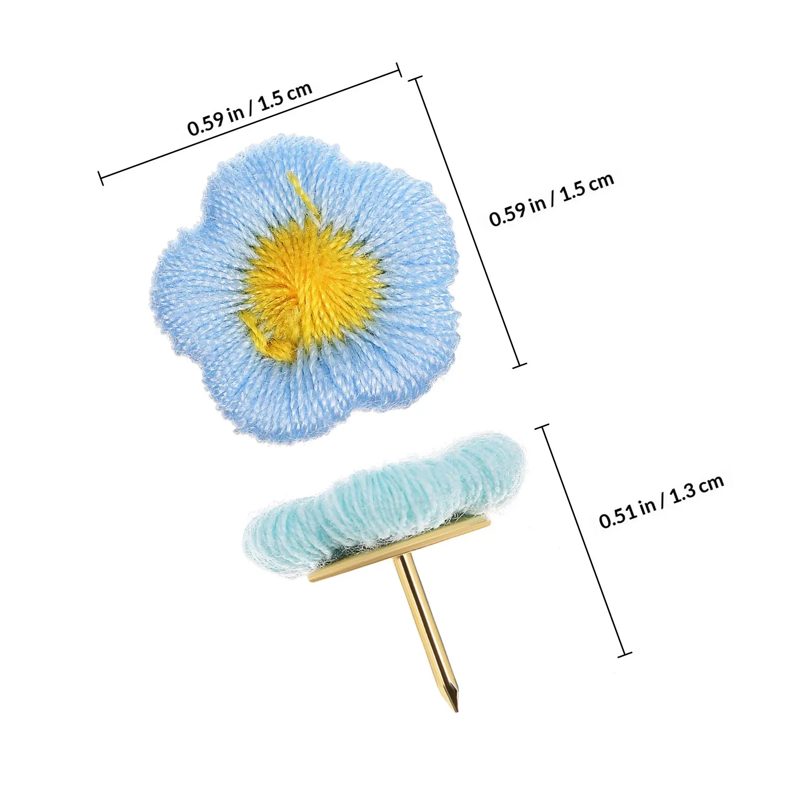 30개 꽃 모양 푸시핀 귀여운 장 압정 금속핀 코르크보드 벽 게시판용 다양한 색상의 귀여운 압정