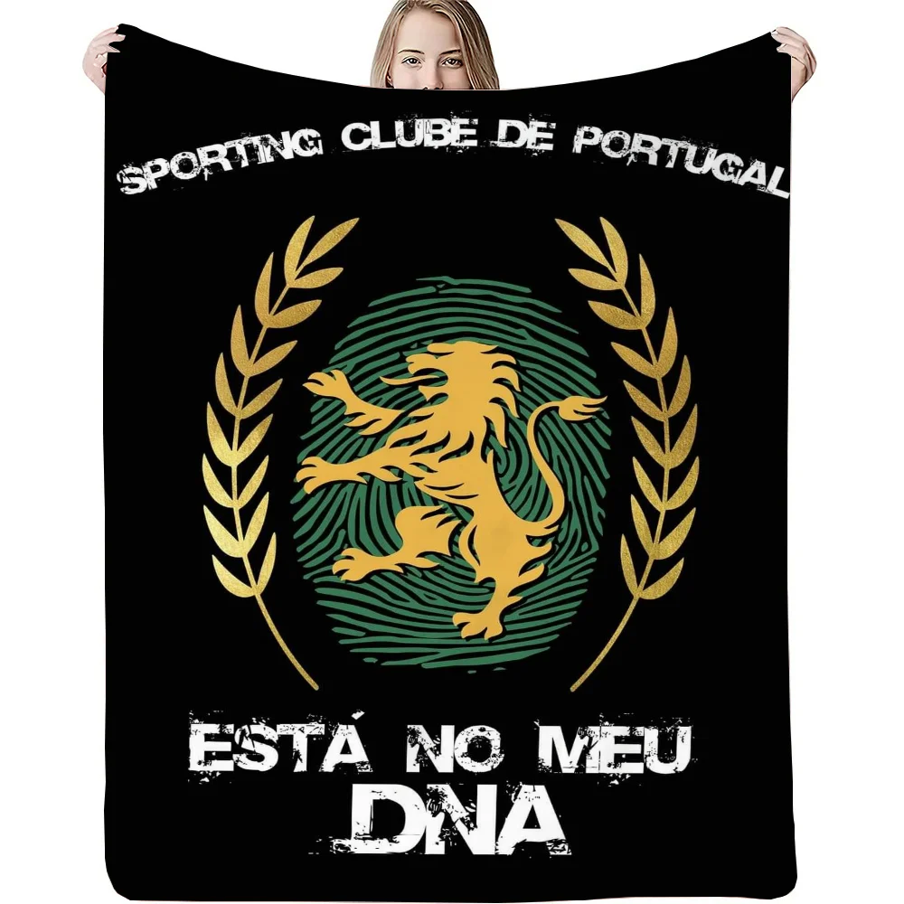 Portuguese Sporting Football Clubs Logo Microfiber Bedding Plaid Blankets and Throws Designer Throw Blanket for Sofa Decoration 4