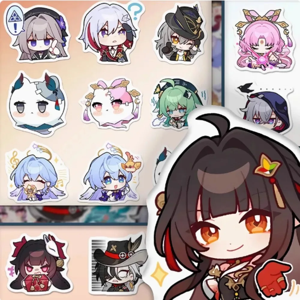10/80Pcs 애니메이션 게임 Honkai 스타 레일 스티커 Q 버전 피규어 스케이트 보드 일기 노트북 기타 장식에 대 한 방수 전사 술