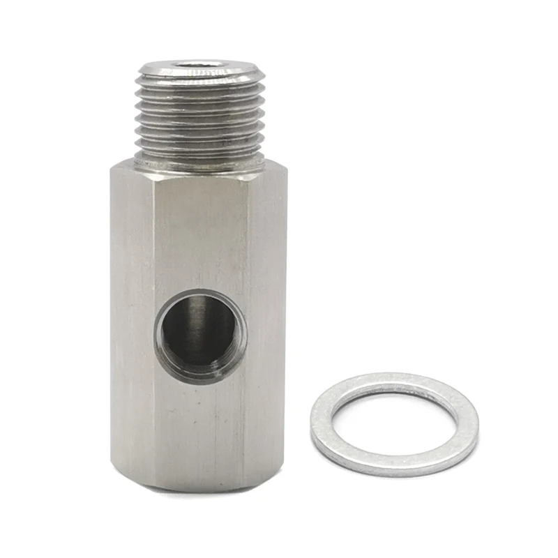 NPT Oil Pressure Sensor Tee 1/8-NPT Adapter Turbo Supply Feed Line Gauge M16X1.5 5