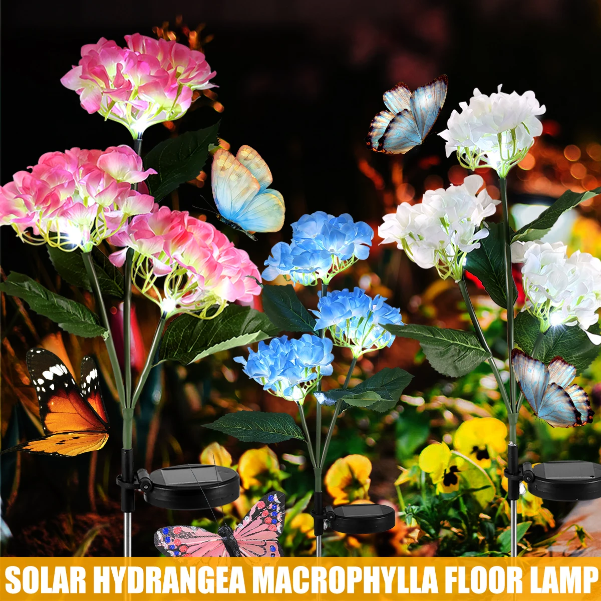 

Фотовспышка с солнечной гортензией, фотоосвещение, фотоосвещение, водонепроницаемый IP44, 3 фотовспышки, Ландшафтная лампа с солнечной батареей, уличное украшение для сада