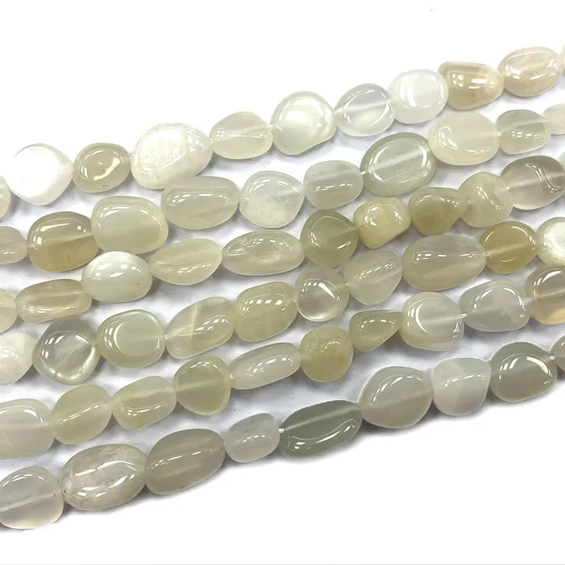

Natural Gemstone White Moonstone 8-10mm Irregular Stone Beads Charms Diy Women Bracelets Necklace for Jewelry Making 15''