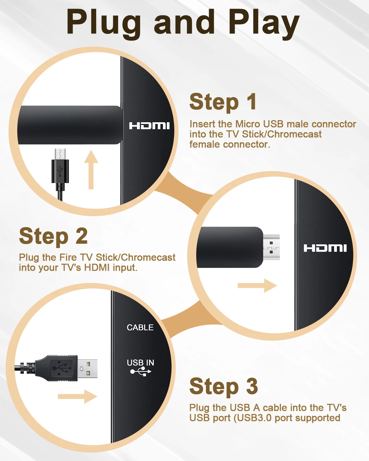 Professional Network Card Adapter 1800mAh Micro USB Power for Amazon Fire TV Sticks Firestick Adapter Support 4K Video 5