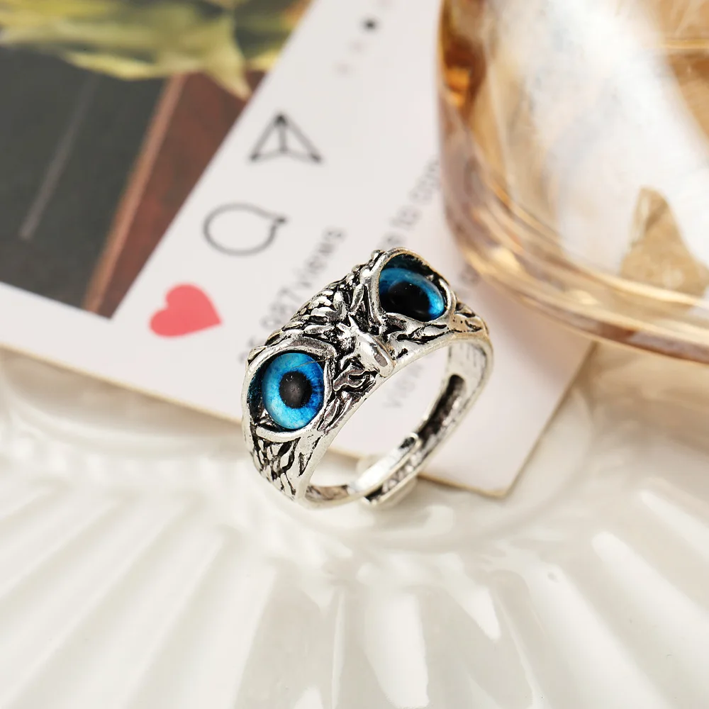 Fashion Charm Vintage Owl Ring 6Colors for Men Women Cute Animals Owl Youth Gothic Rings Jewelry Accessories Gifts