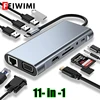 USB C HUB, USB C Adapter Dongle with 4K HDMI/VGA/Type C PD/RJ45/ SD/TF Card Reader For MacBook Pro/Air M1 iPad 1