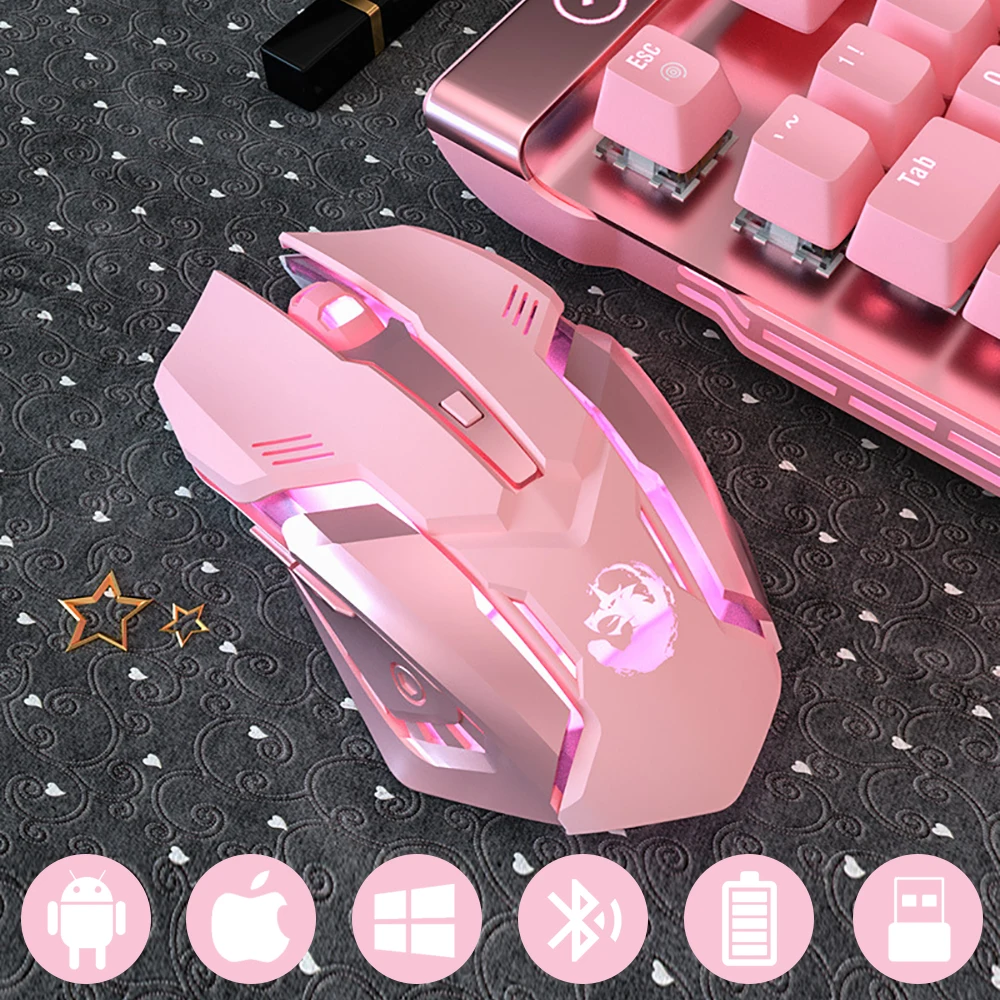 Ergonomic Wired Gaming Mouse 6 Buttons LED 2400 DPI USB Computer Mouse Gamer  Mouse K3 Pink Gaming Mouse For PC Laptop