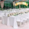 6 Pack White Tablecloth 90 x 156 Inch - Rectangle Table Cloth for 8 Feet Table Stain and Wrinkle Resistant Washable Polyester Ta 4