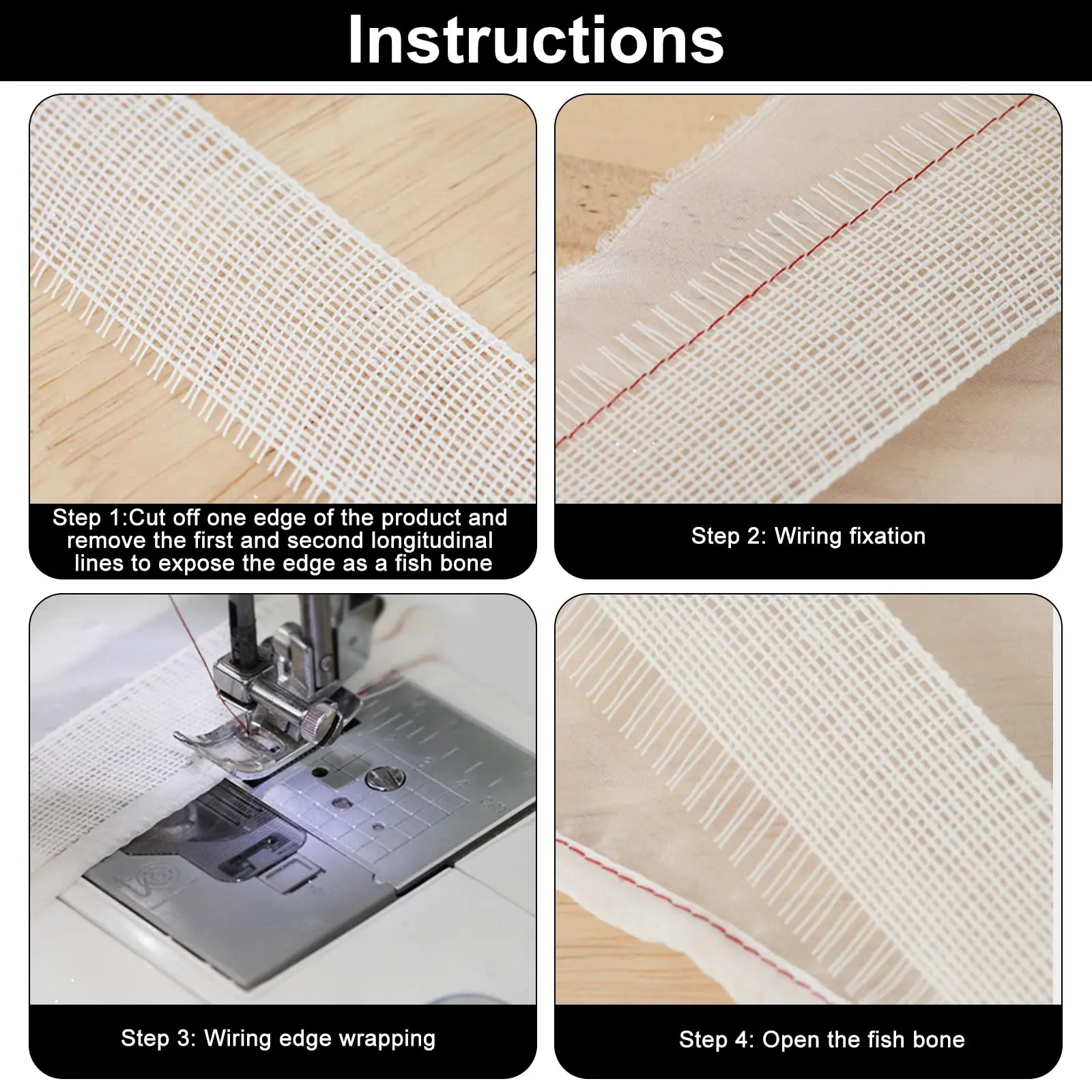 Fishbone Boning Lining Cloth Webbing Strap Support Tape for Wedding Dress Edge Sewing DIY Skirts Corset