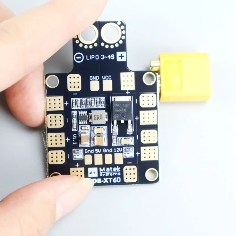Matek Systems PDB XT60 avec BEC 5V et 12V, en cuivre 2oz, pour hélicoptère RC, quadricoptère FPV, multicoptère, drone, carte de distribution d'alimentation – Image 5