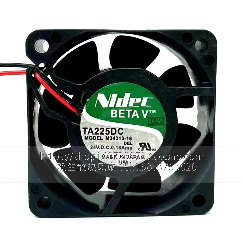 

New Cooler Fan For Nidec TA225DC M34313-16 24V 0.16A 6CM 6025 Frequency Converter Cooling Fan 60*60*25MM