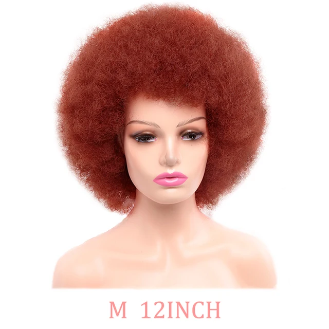 Synthetic Afro Wig Short Fluffy Hair Wigs for Black Women Kinky Curly Hair for Party Dance Cosplay Wigs with Bangs 350