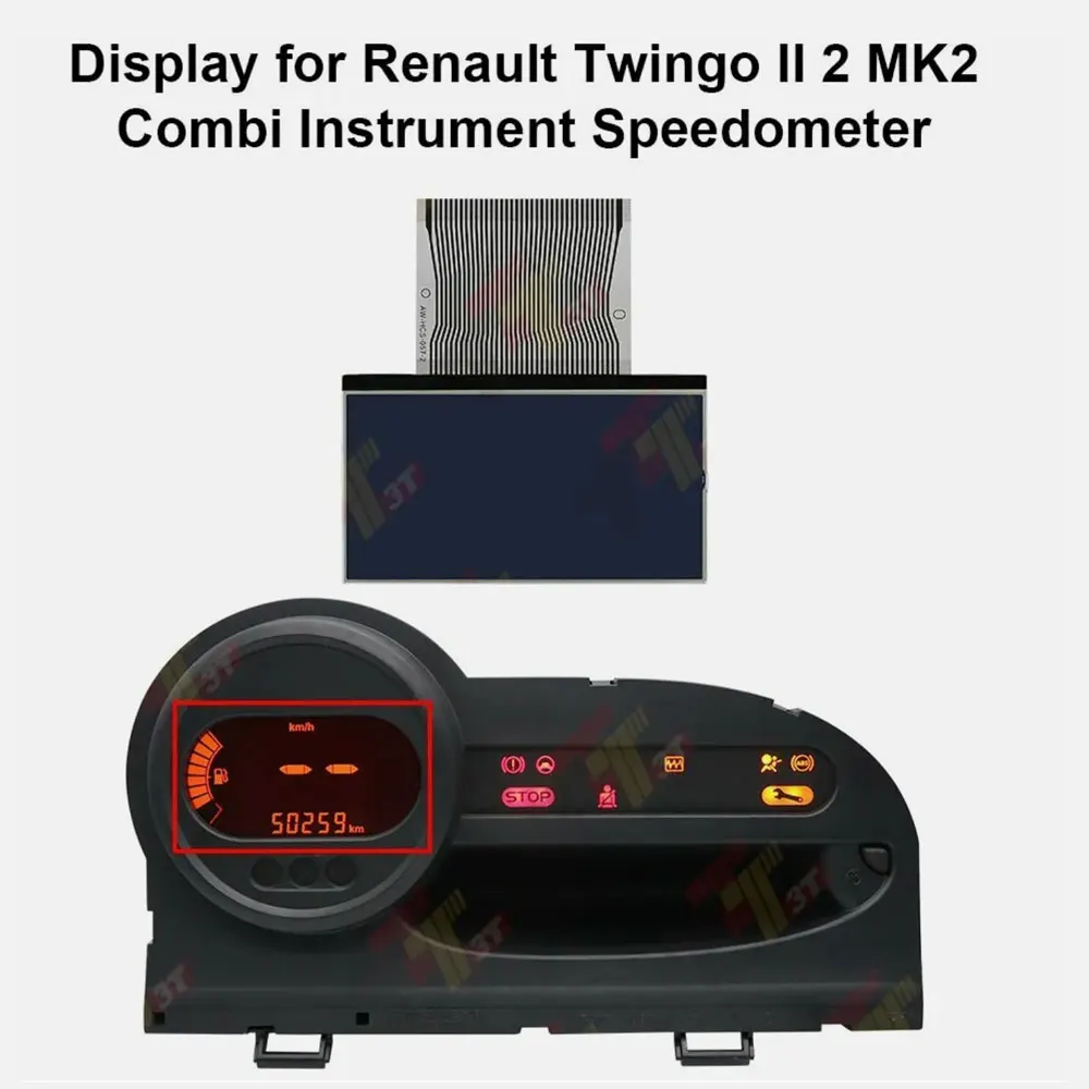 Pantalla LCD del velocímetro del tablero para instrumento combinado Renault Twingo II 2 MK2 1