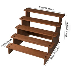 Vintage Wood Multifunctional Jewelry Display Stand and Desktop Organizer (5 Layer 30cm)