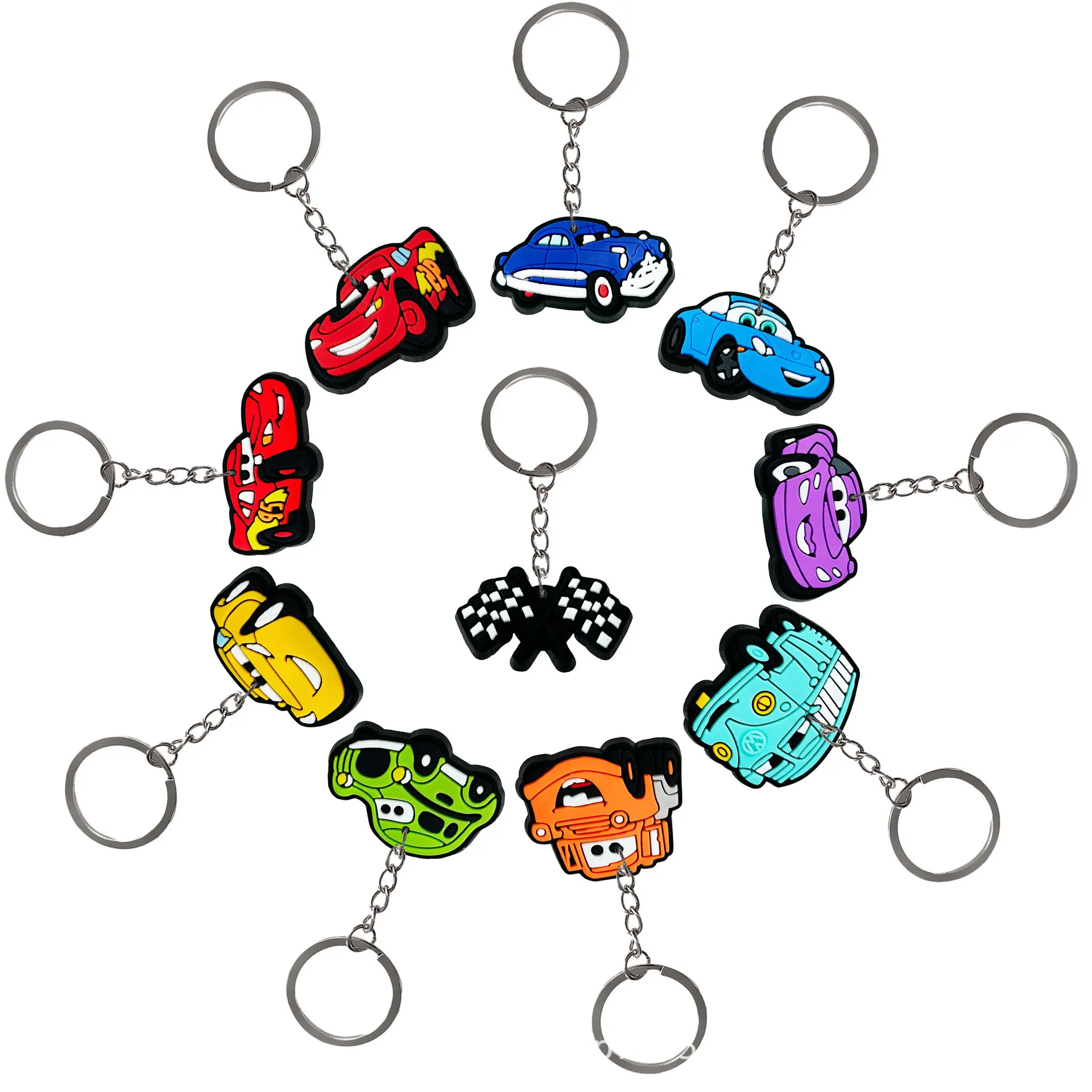 Cars Theme Party Favors Lightning McQueen Slap Bracelets Keychain Straw Stamp for Boy Birthday Supplies Goodie Bag Gifts Fillers
