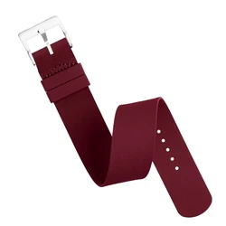 Premium FKM Rubber Sports Watch Band - 20mm, 21mm, 22mm - Fashion Wristband - 22mm (Wine Red)