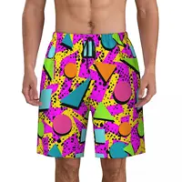 Men Board Shorts Classic Awful 90's Neon Cute Hawaii Swim Trunks Comfortable Running Surf Hot Sale Plus Size Beach Short Pants 1