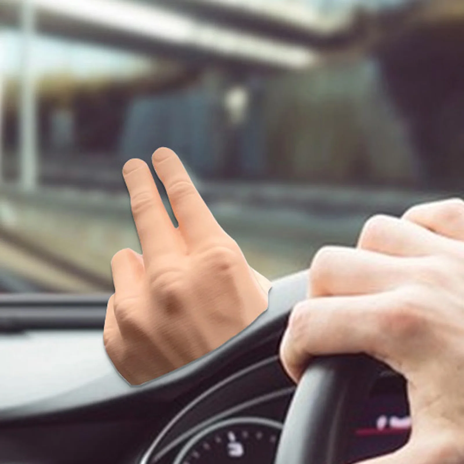 Zwaaiende Hand Salute Lazy Waver Hand Twee-Vinger Dashboard Ornament