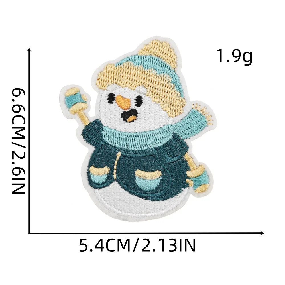 Weihnachten Niedlichen Cartoon Bügeln Stickerei Patches Schneemann Bär Kinder Kleidung Dekoration Applique DIY Haarband Broschen – Detail 9