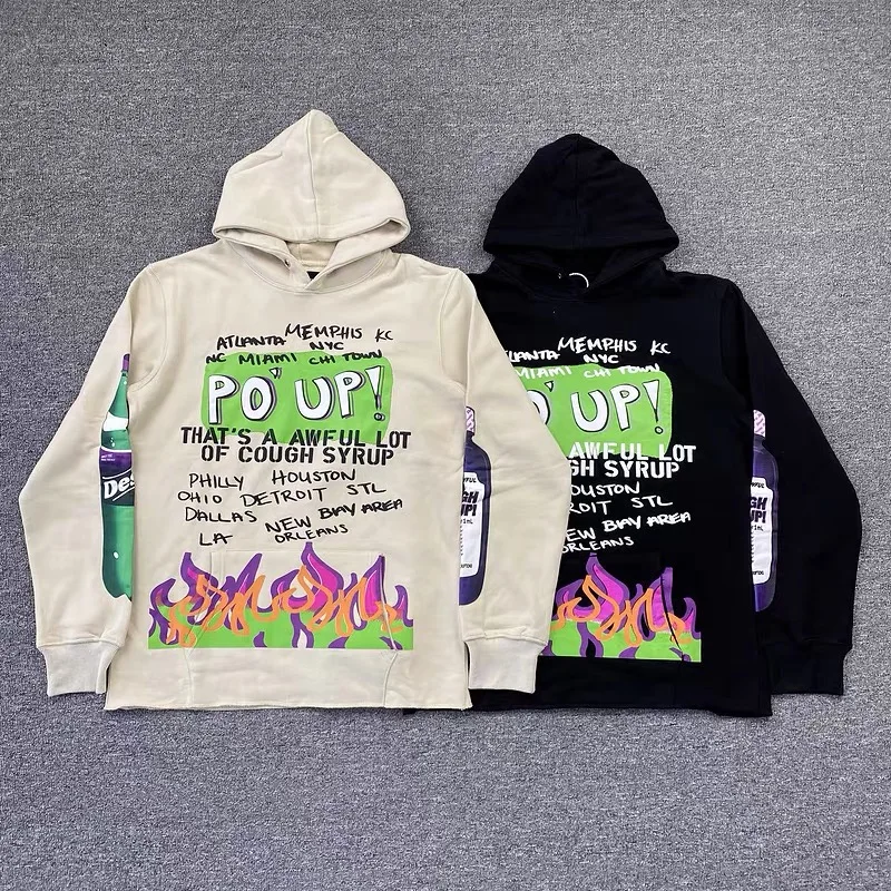 

Толстовка с капюшоном для мужчин и женщин, свитшот с принтом в виде пены, худи, пуловер, зима 1:1, 2022fw