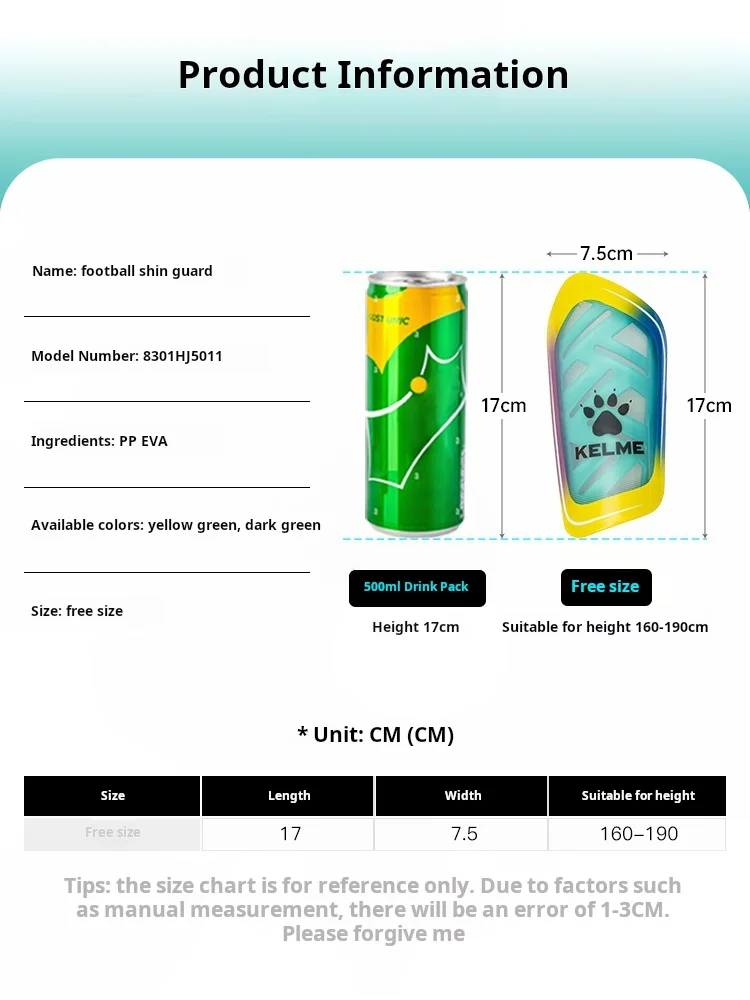 Soccer Shin Guards Shin Guard Pads KELME Small Board Male Adult Sports Protective Gear Primary School Football Insert Board