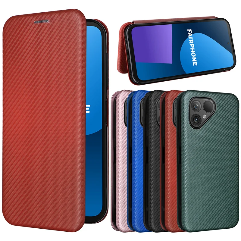 Per Fairphone 5 Cover Luxury Flip Custodia Ad Adsorbimento Magnetico In Fibra Di Carbonio Ultra Sottile Per Borse Per Telefono Fairphone 5