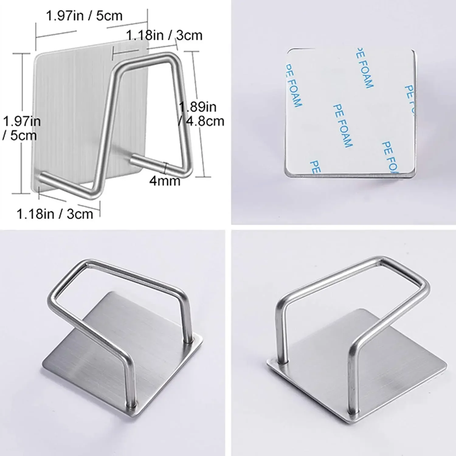 Kitchen Adhesive Stainless Steel Sink Sponge Holder Waterproof Drain Rack Shelf kitchen organizer and storage Accessories