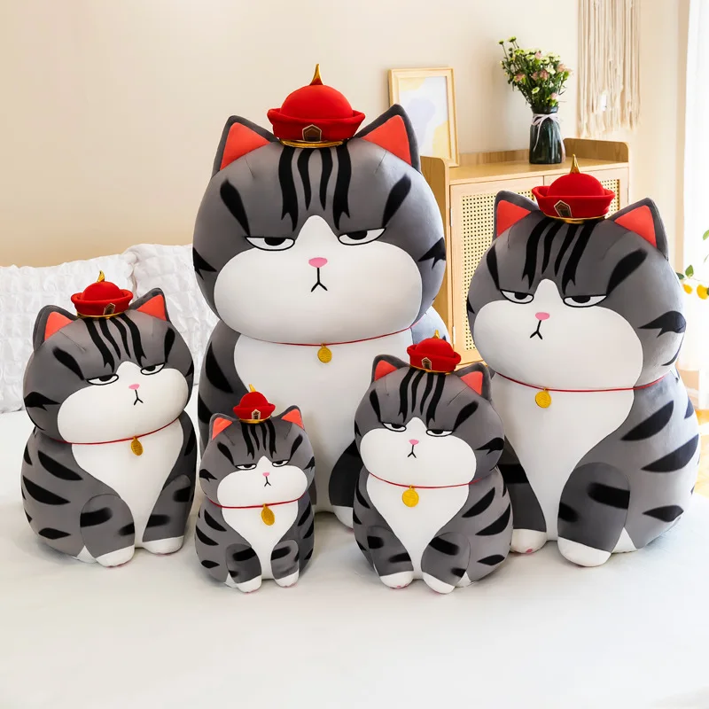 30cm Long Live My Emperor Cat Doll Bazaar Black Plush Toy High Quality Kawaii Cartoon Anime Stuffed Pillow Xmas Gift for Kids