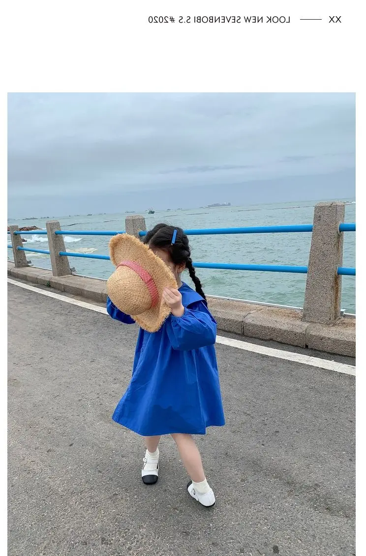 Frühling Herbst reine Baumwolle kawaii feste Mädchen Kleid lang ärmel ige Kleid Kinder Prinzessin süße Vestidos süße schicke Kinder kleidung – Detail 8