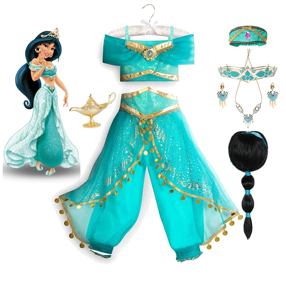 Disney Jasmine Dress Aladdin Princess Magic Lamp Girls Birthday Party