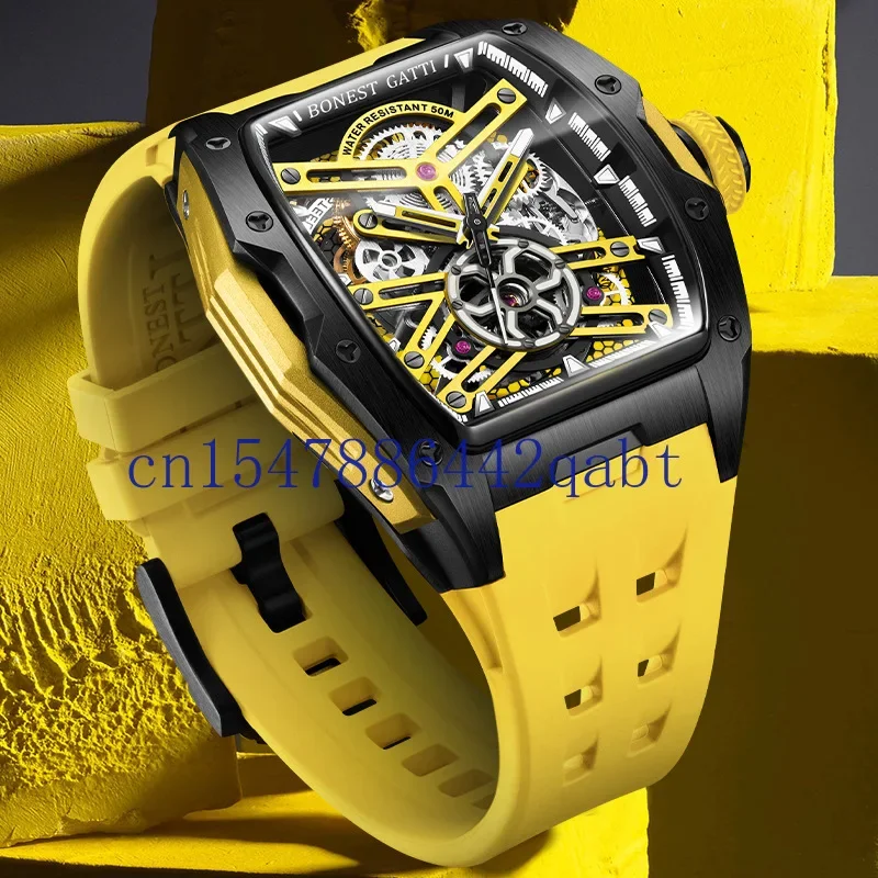 BONEST GATTI watch fully automatic mechanical watch double-sided hollow business