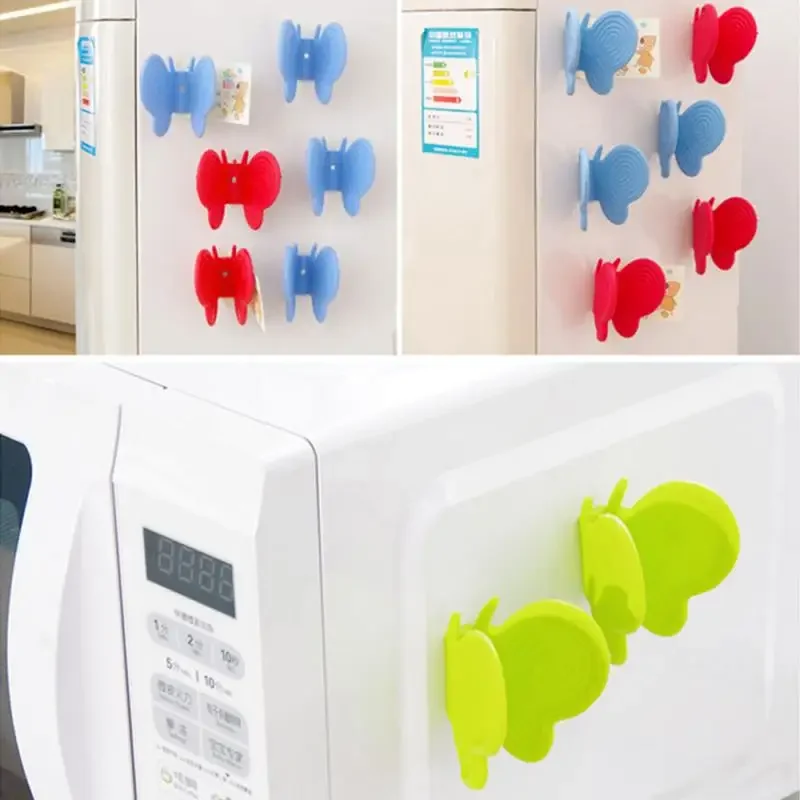 1pc Butterfly Shaped Silicone Anti-scald Devices Fridge Magnet Kitchen Tool Insulation Plate Clamp для кухни Kichen Decoracion kitchen tools