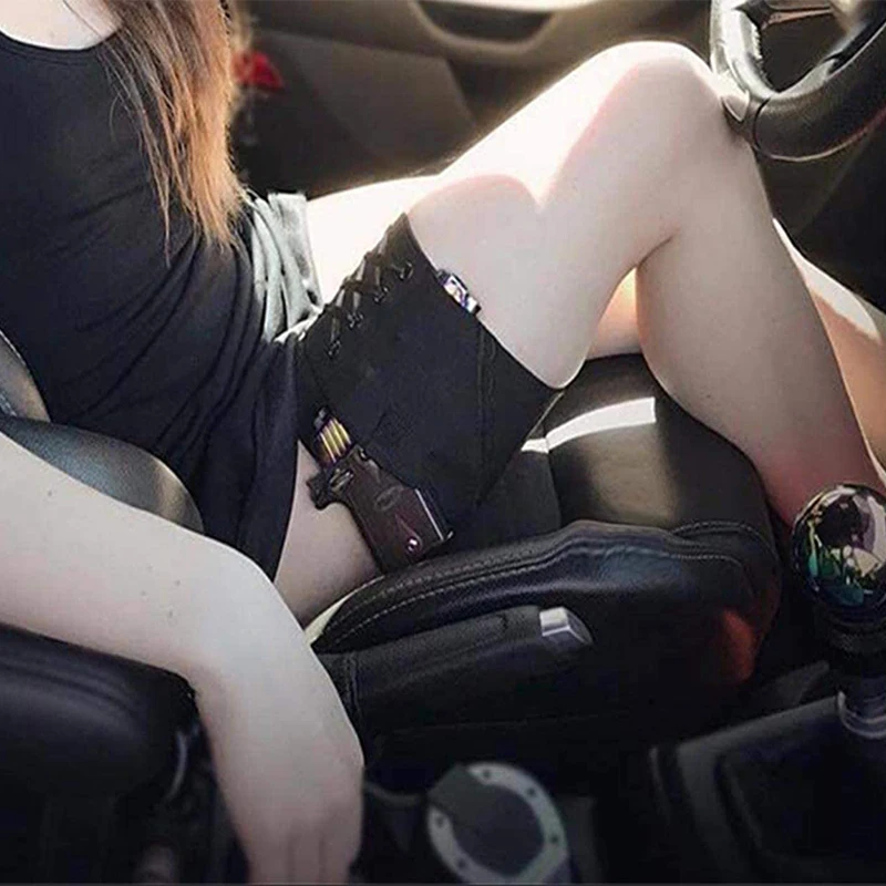 Hot Woman Leg Holster Lady Anti-slip Adjustable Six Hook-and-eye Garter Pistol Holder Hunting Camping Equipment 6