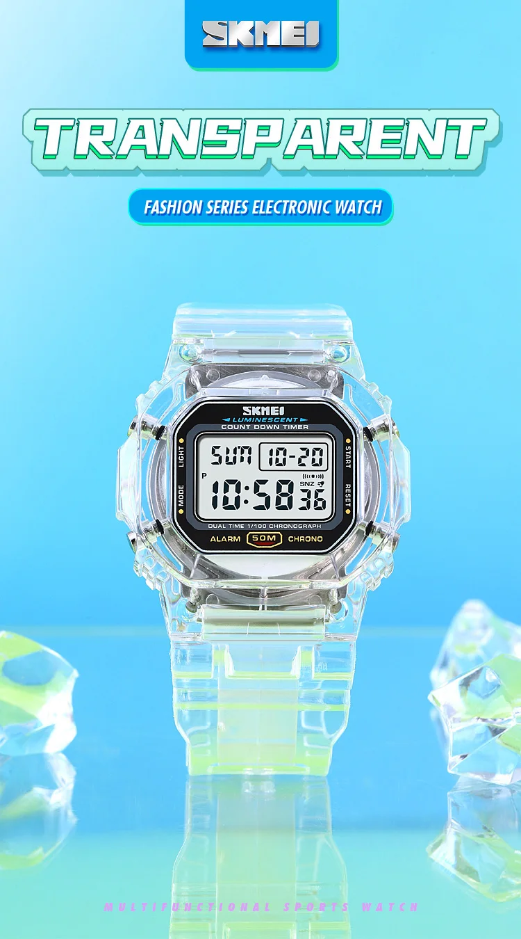 SKMEI 1999 Waterdicht Elektron Horloge Heren Dames Sport Countdown Stopwatch Digitale Horloges Heren Meisjes Klok Reloj Mujer 1622 1629_voghion.com