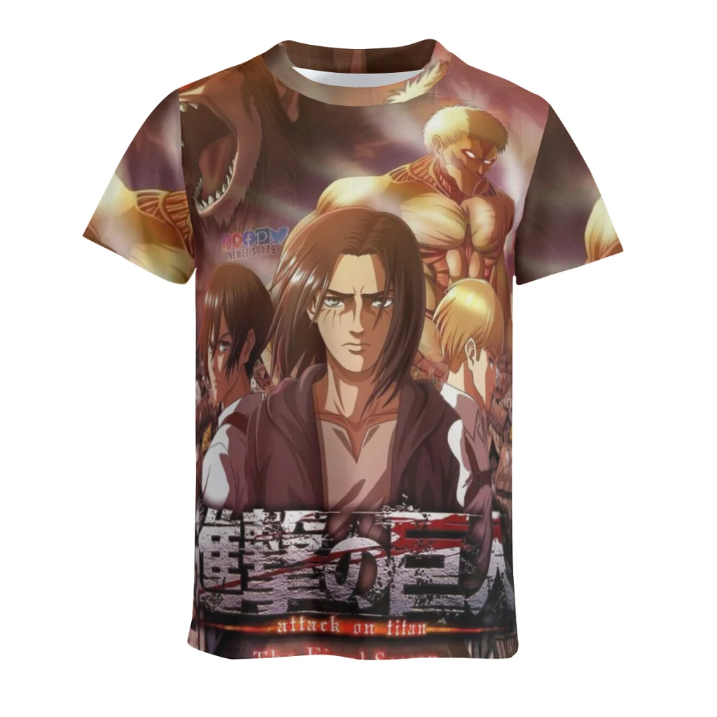 thumbnail image 1 of Camiseta de manga corta con cuello redondo y diseño retro de Wings of Liberty Attack on Titan para hombre, nueva camiseta de verano de manga corta, 1 of 5