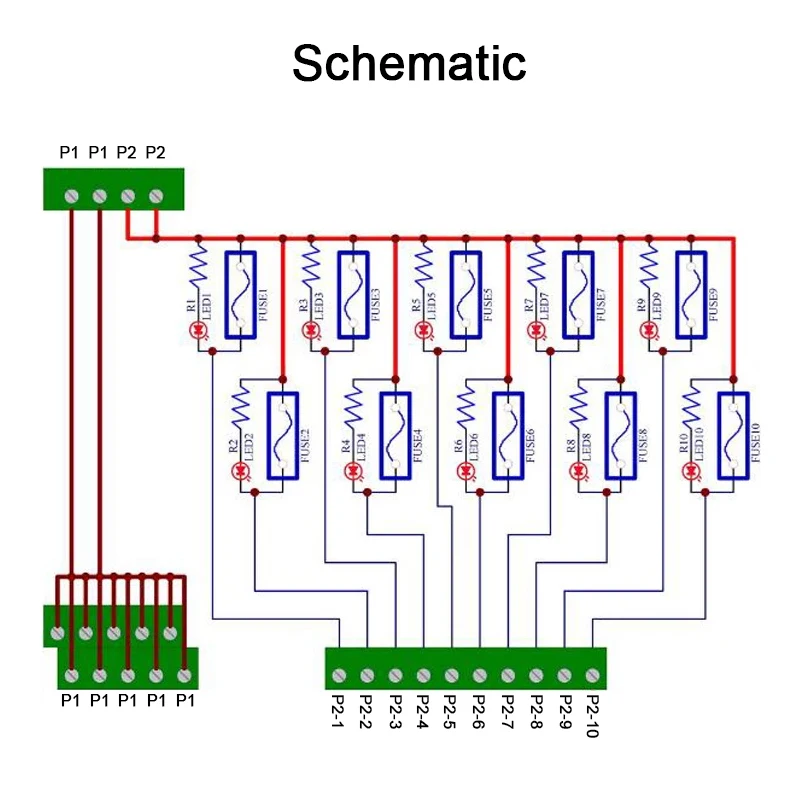 DIN Rail Mount Multi-Position Power Distribution Fuse Module, AC/DC 5-32V Capacity