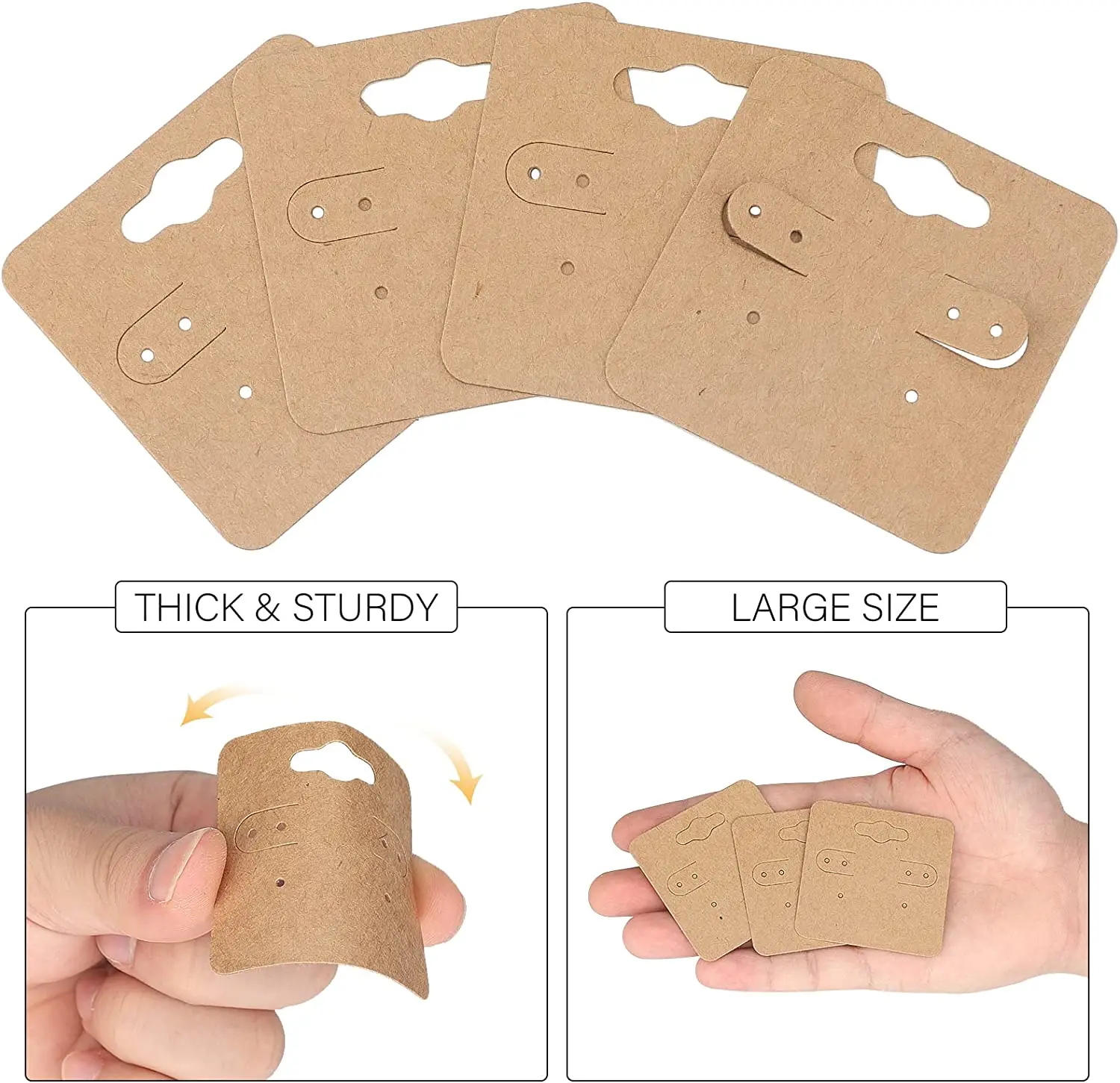 50pcs5x5cmEarringCardKraftPaperEarringDisplayStandCardBlank