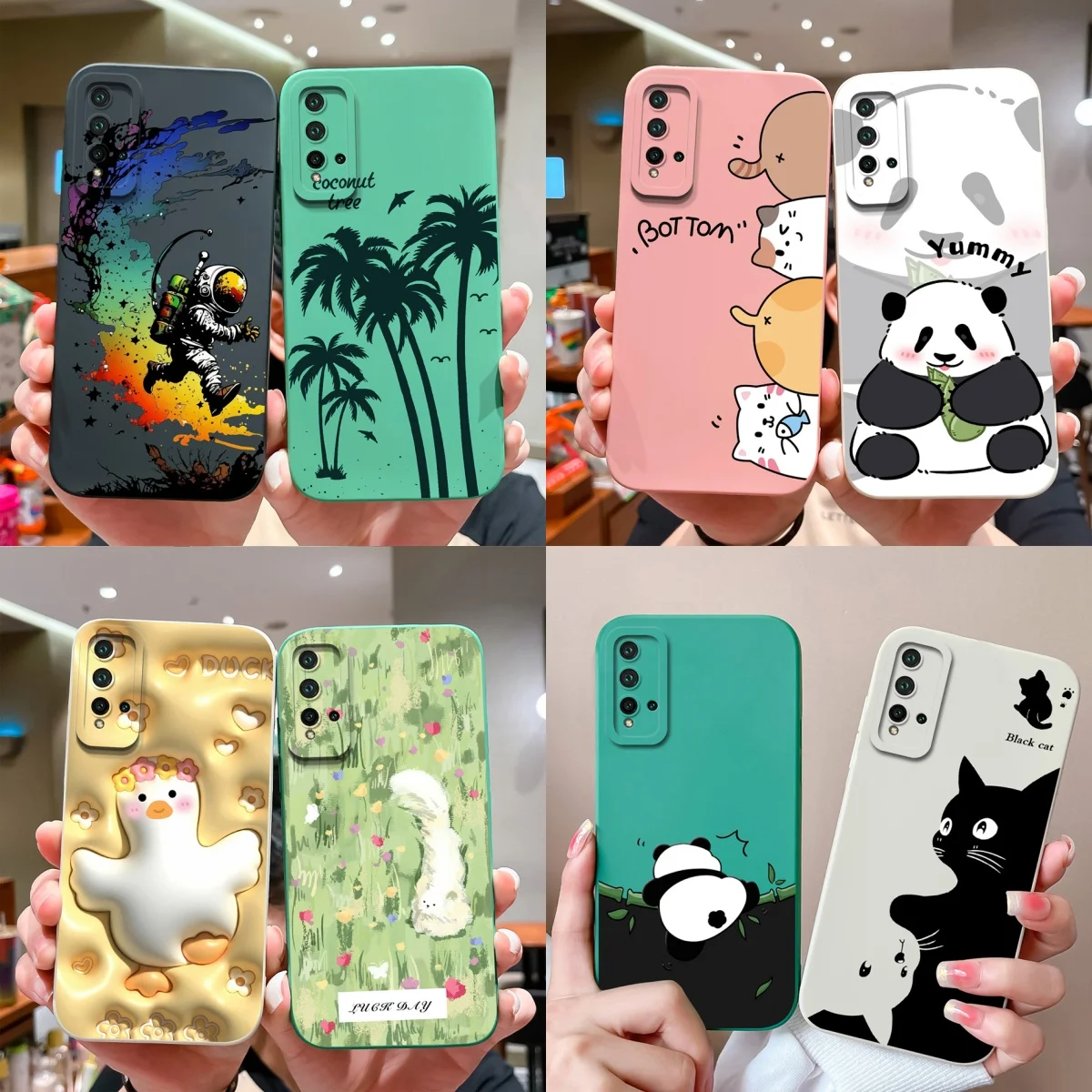 Cartoon Bumper Soft Liquid Silicone Phone Case