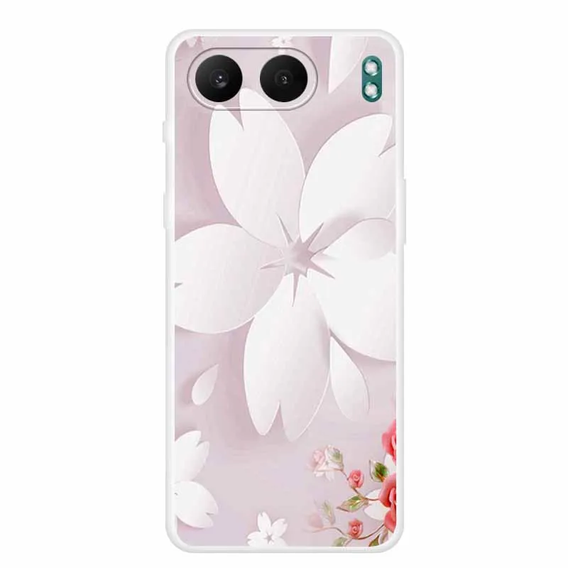 Clear Silicone Case with Landscape Flower Design - Soft TPU Back Cover