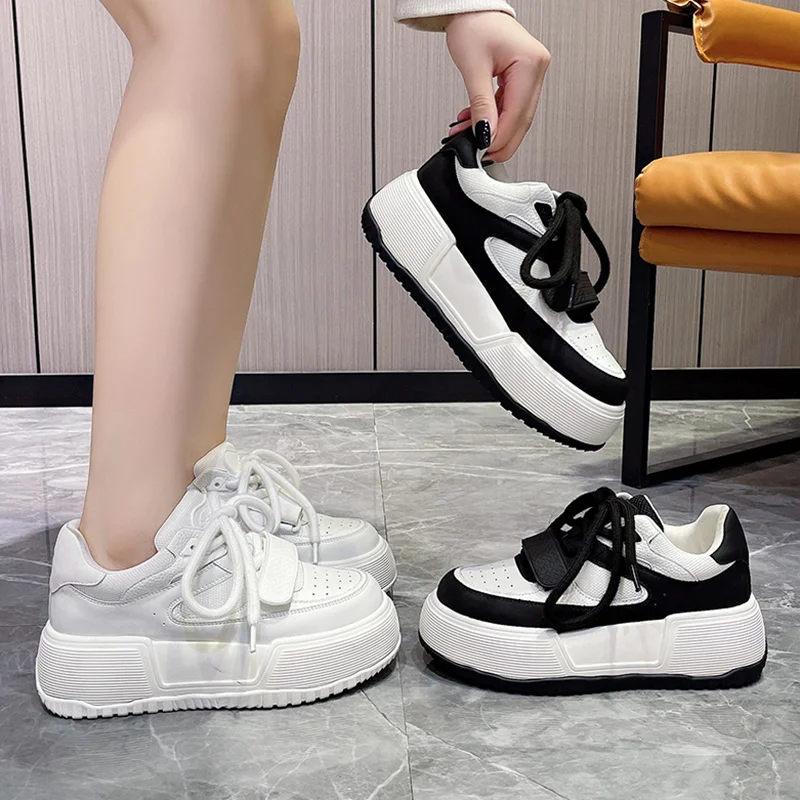 

Casual Woman Shoe Autumn Round Toe Wedge Basket 2023 Shallow Mouth Clogs Platform Female Footwear Fall New Sports Creepers Summe