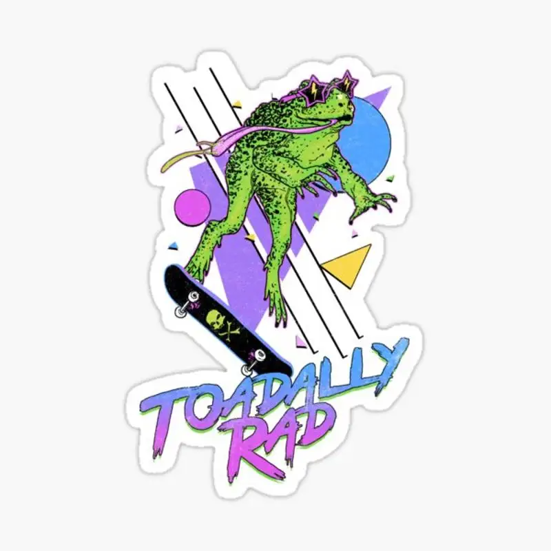 

Toadally Rad Sticker for Laptop Decor Bedroom Car Cute Cartoon Art Fashionable Public Suitcase