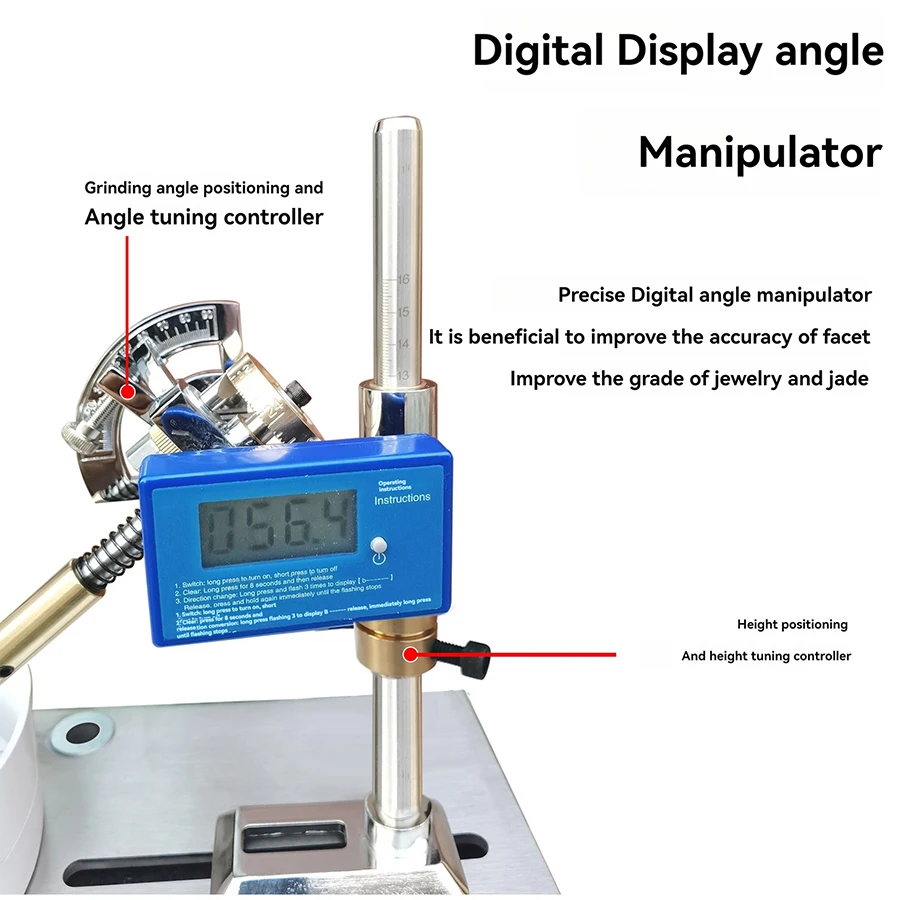 Digital Display Gem Grinding Machine Jewelry Jade Face Ring Grinding Machine Speed and Polishing
