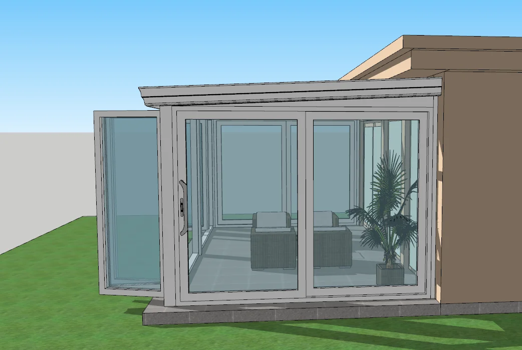 Prefabricated 4 Season Free Standing Veranda Aluminium Glass Conservatory