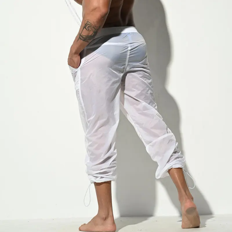 Transparent Swimwear Men Swimming Pants Beach Bermuda Surf Trousers Nylon Quick Dry Swiming Wear Long Trunks Desmiit Sexy Shorts swim trunks