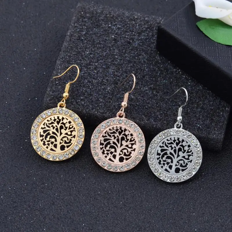 Tree Life Earrings Classic Fashion Income Round Cutout Tree of Life Women's Anniversary Party Birthday Gift Personality Jewelry For Girls